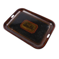 Englisches Teetablett aus Zinn, ca. 1800-20