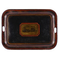 Bandeja de té inglesa de tole, c. 1800-20