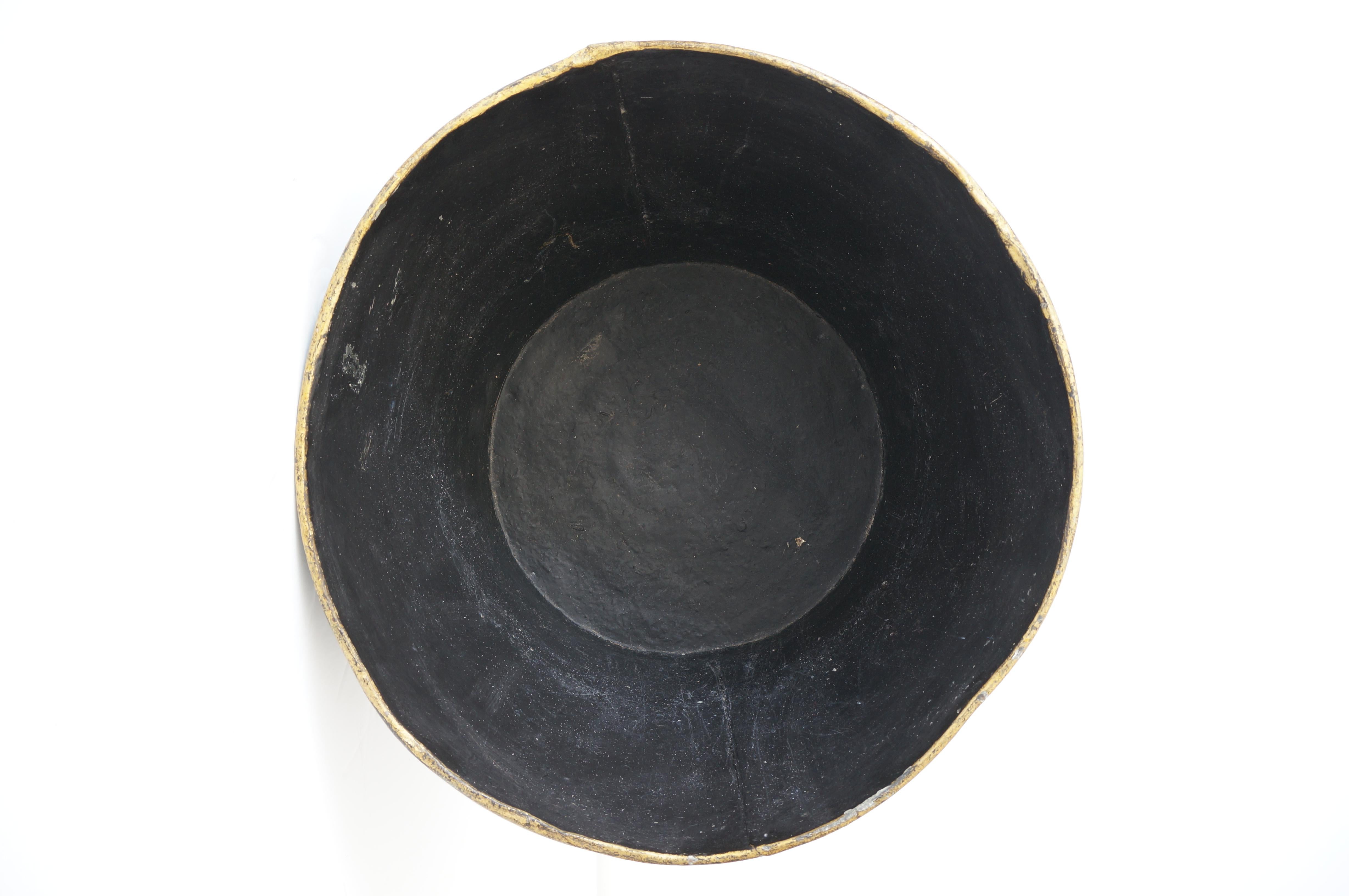 Metal English Toleware Bucket with Butterfles