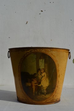 English Toleware Waste Paper Basket, First Half of the 20th Century