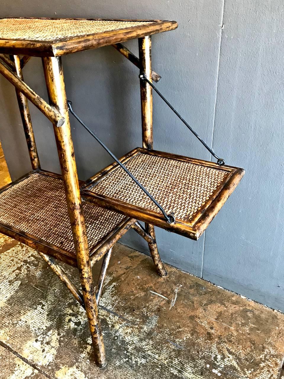 Aesthetic Movement English Tortoise Shell Bamboo Pastry Table, Late 19th Century