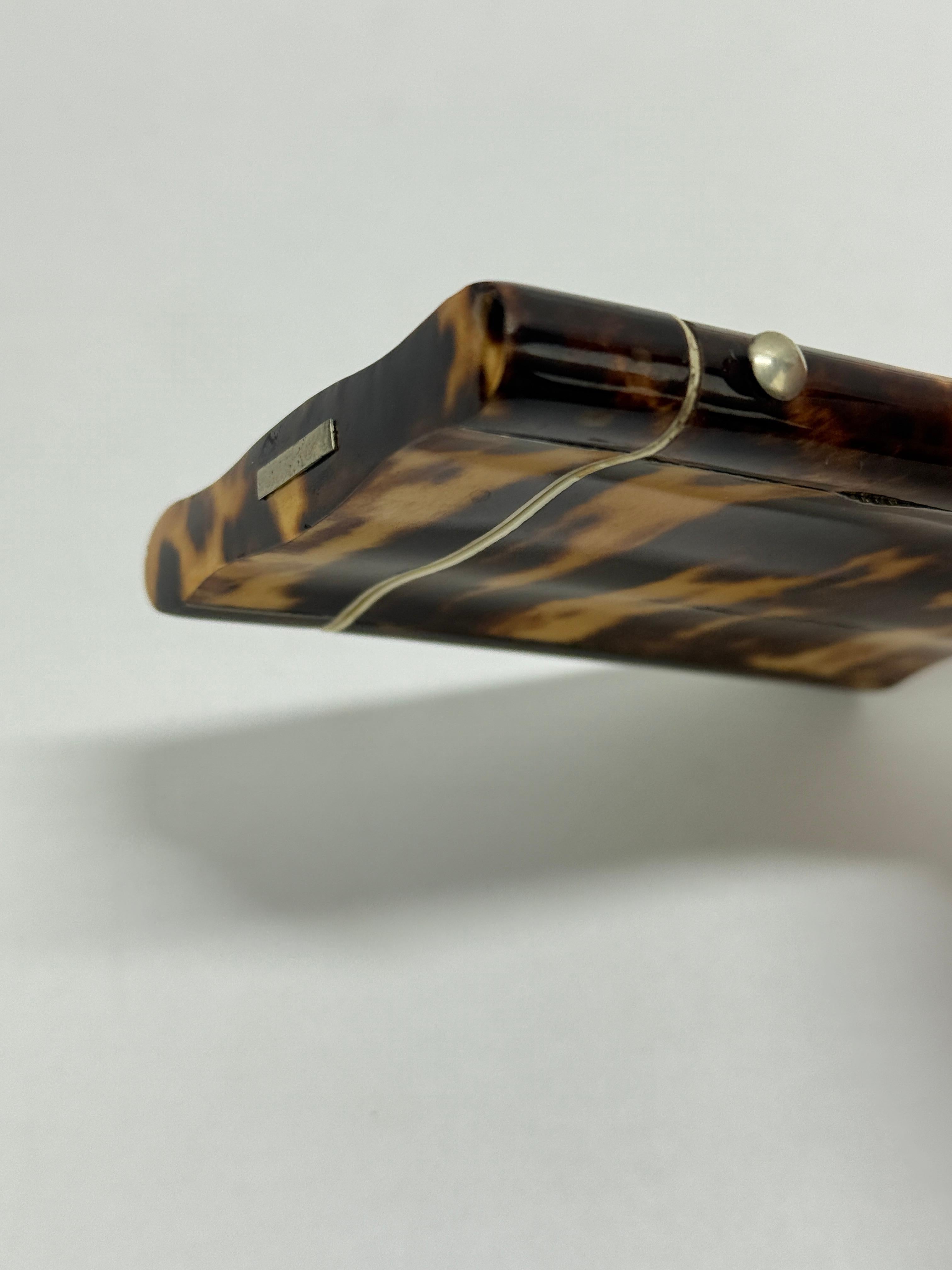 19th Century English Tortoiseshell and Silver Mounted Card Case, Circa 1830 For Sale