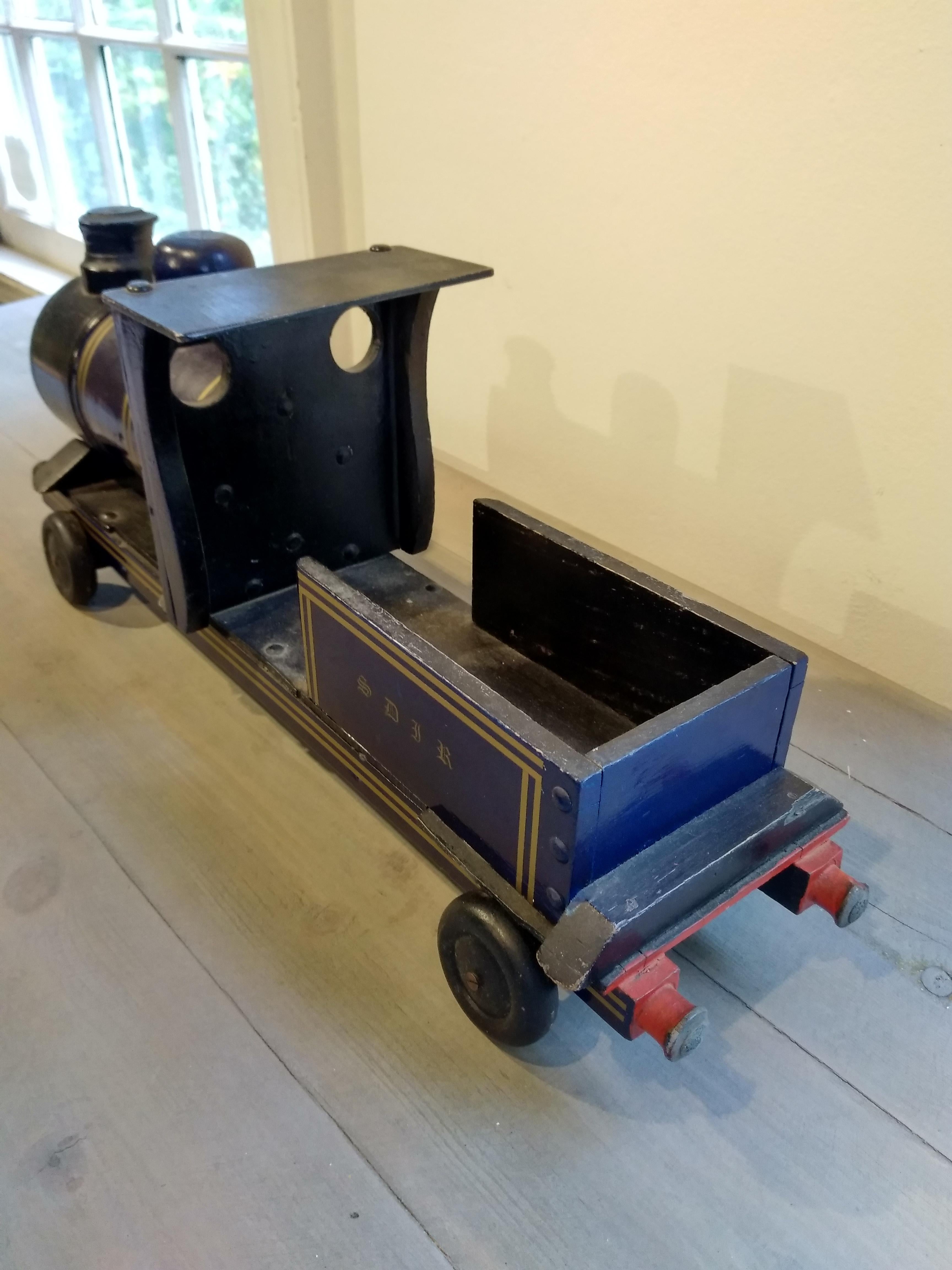 Wood English Toy Train with Cargo Car, 1940