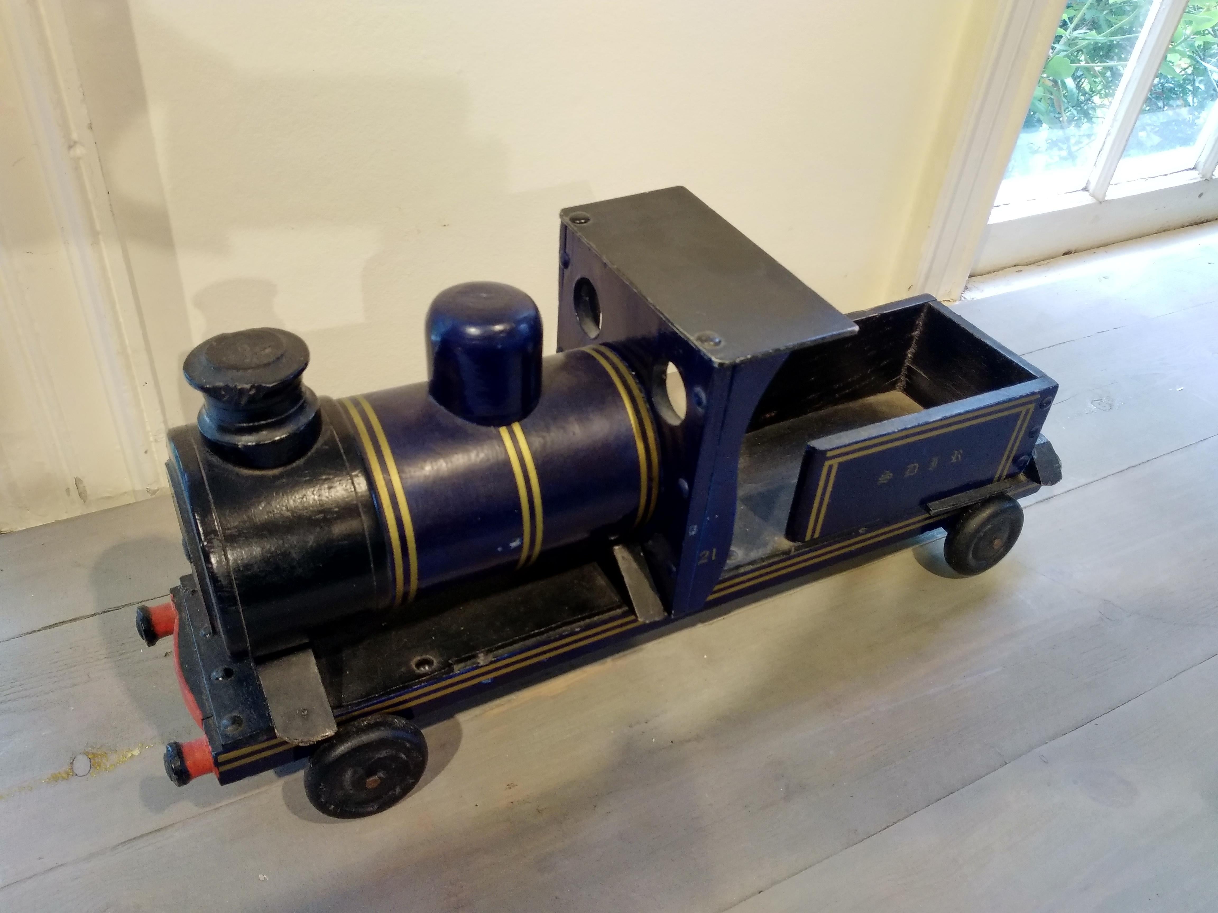 English Toy Train with Cargo Car, 1940 1