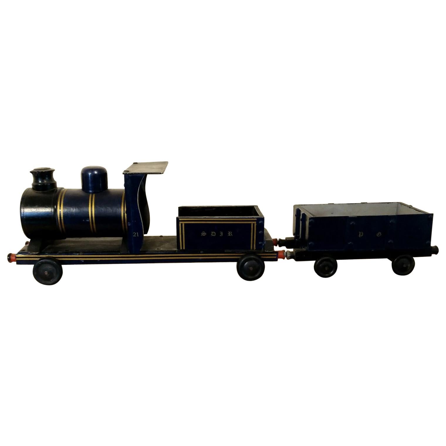 English Toy Train with Cargo Car, 1940
