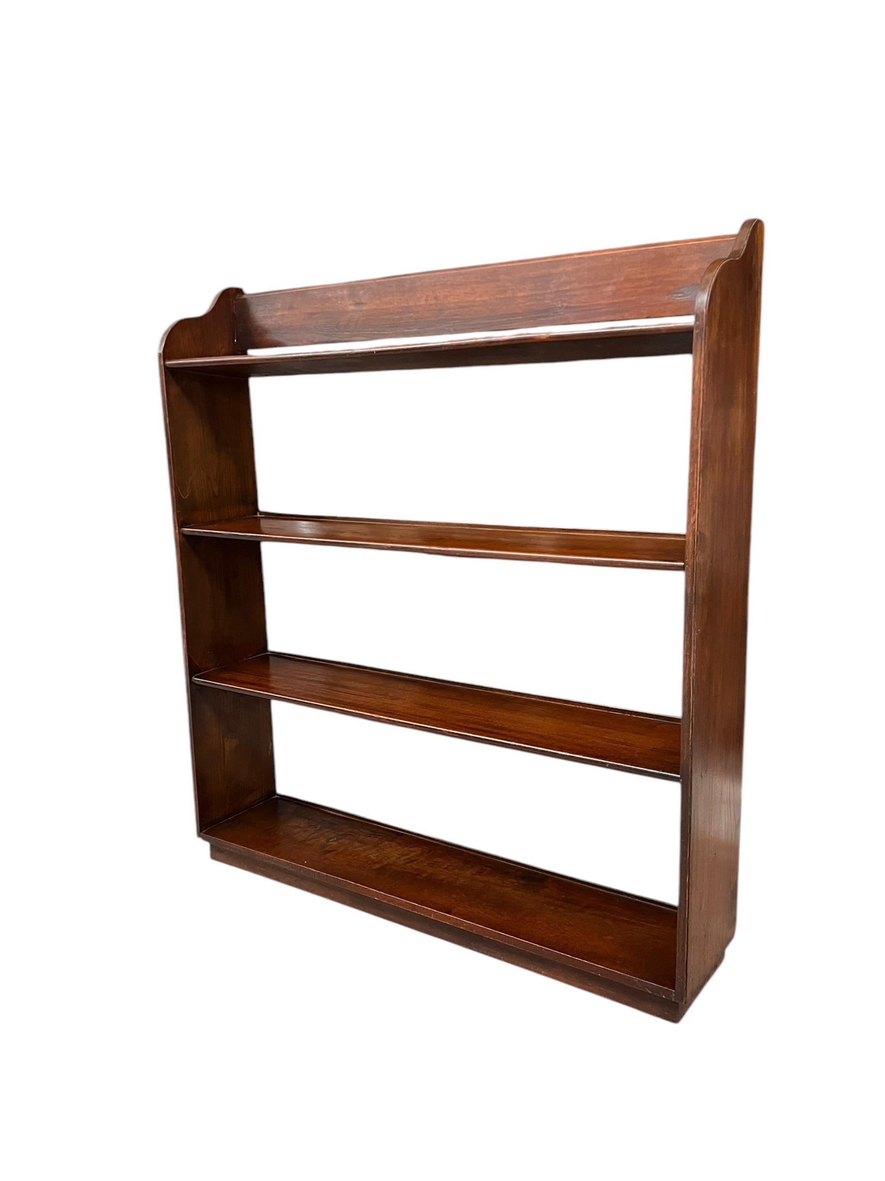 English Traditional Arts and Crafts Style Antique Open Wood Bookcase For Sale 2
