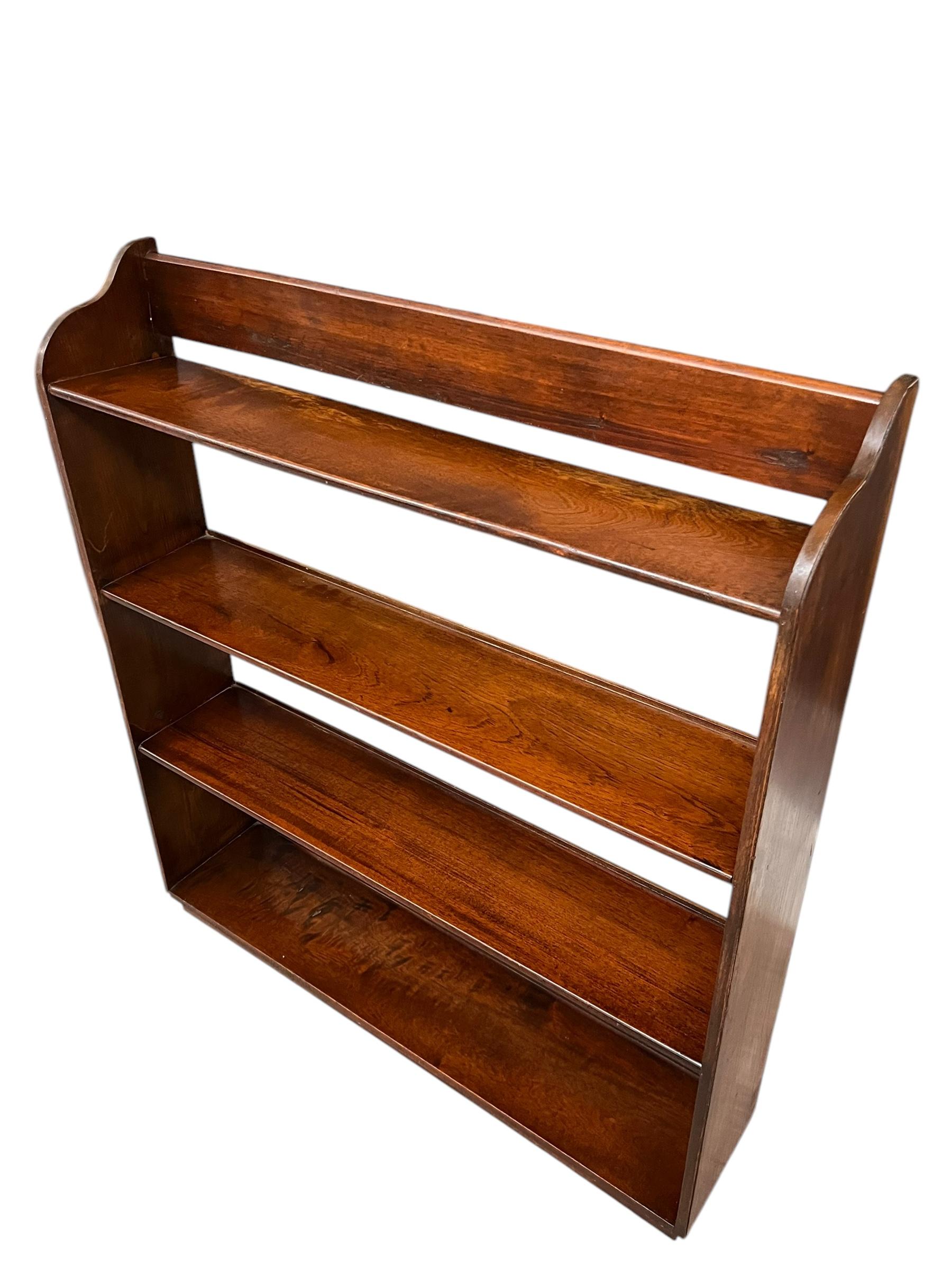 English Traditional Arts and Crafts Style Antique Open Wood Bookcase For Sale 4