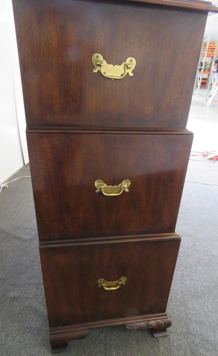 Unique Solid Mahogany English Chippendale Traditional High Chest Tall