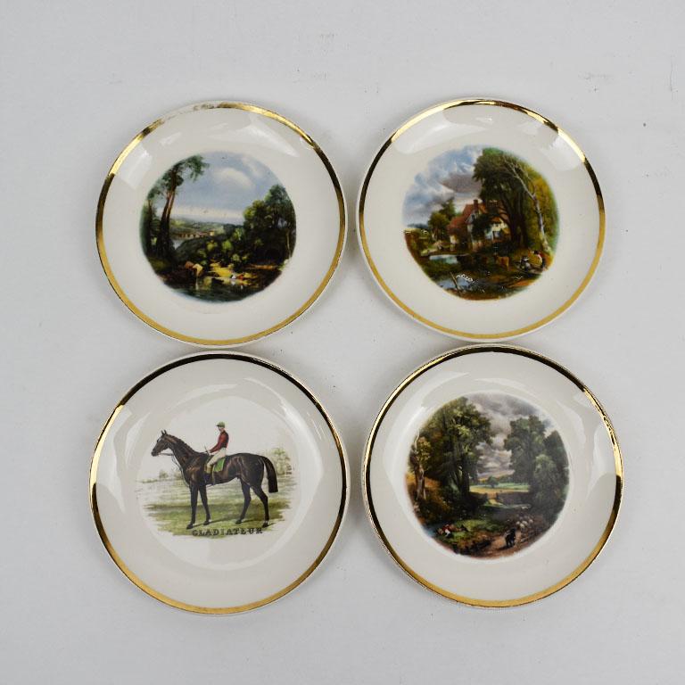 American Classical English Traditional Scenic Equestrian Catchall Trinket Dishes, Set of 4 For Sale