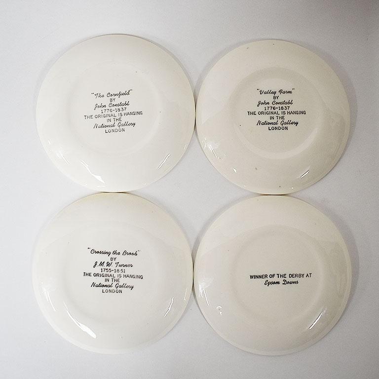 English Traditional Scenic Equestrian Catchall Trinket Dishes, Set of 4 In Good Condition For Sale In Oklahoma City, OK