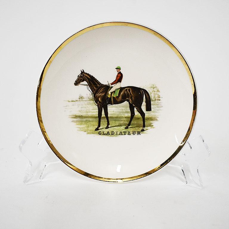 20th Century English Traditional Scenic Equestrian Catchall Trinket Dishes, Set of 4 For Sale