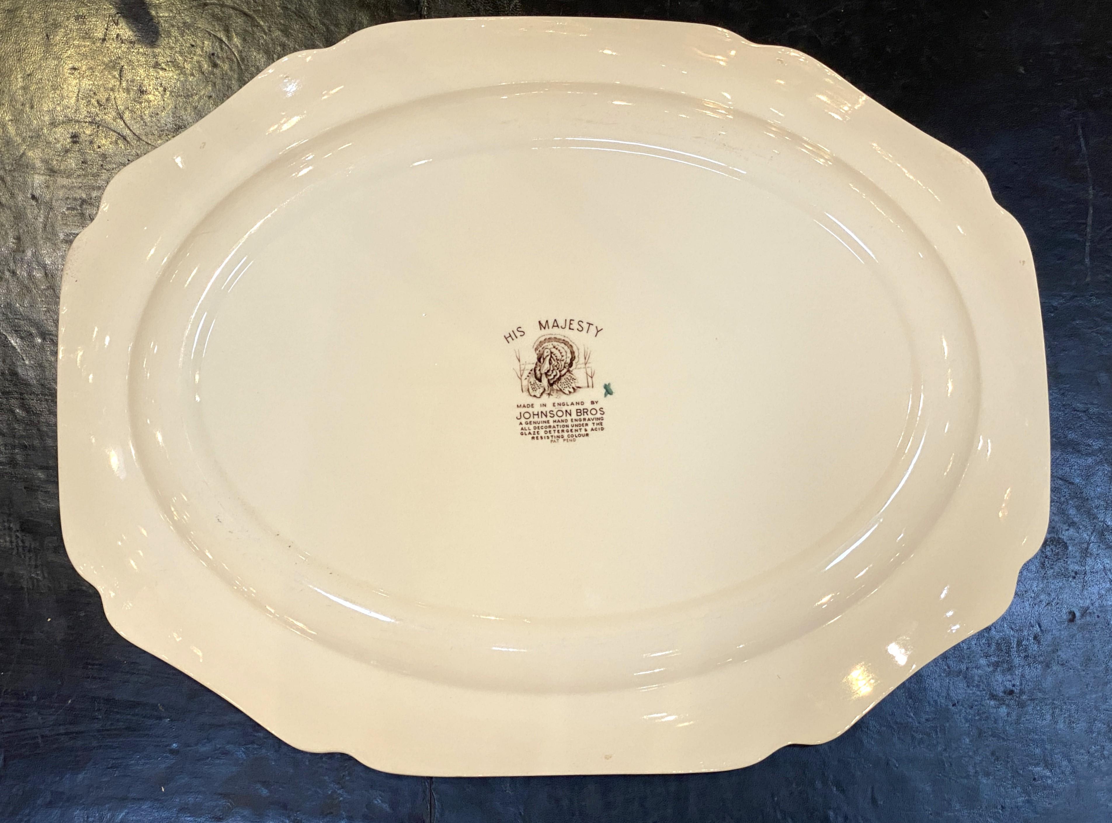 Bandeja grande inglesa Transfer-Ware, Su Majestad, de Johnson Brothers en venta 6