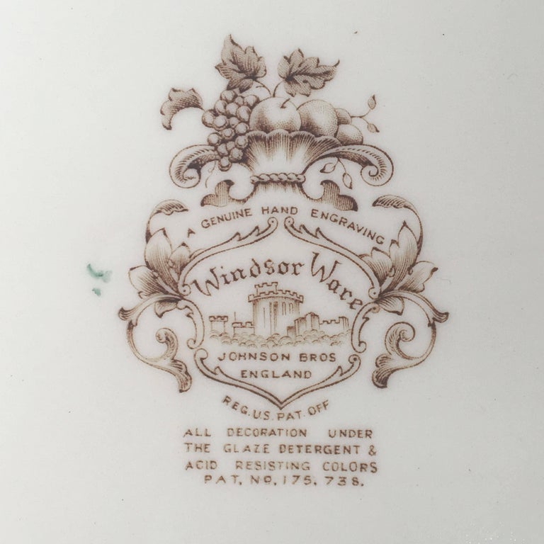 English Transferware Large Platter, Harvest Fruit Pattern by Johnson