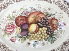 English Transferware Large Platter, Harvest Fruit Pattern by Johnson Brothers