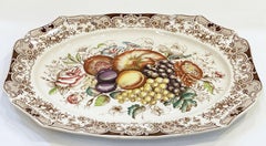 English Transferware Large Platter, Harvest Fruit Pattern by Johnson Brothers