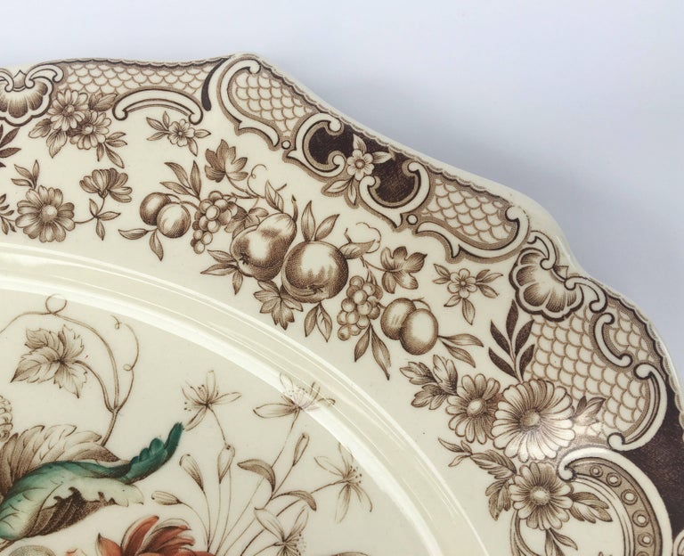 English Transferware Large Platter, Harvest Fruit Pattern by Johnson