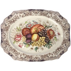Vintage English Transferware Large Platter, Harvest Fruit Pattern by Johnson Brothers