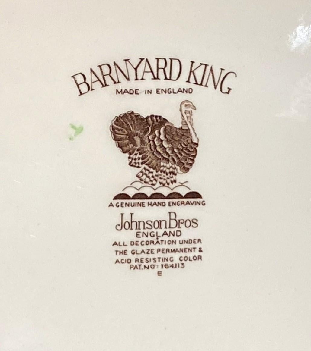 English Transferware Large Turkey Platter, Barnyard King by Johnson Brothers For Sale 4