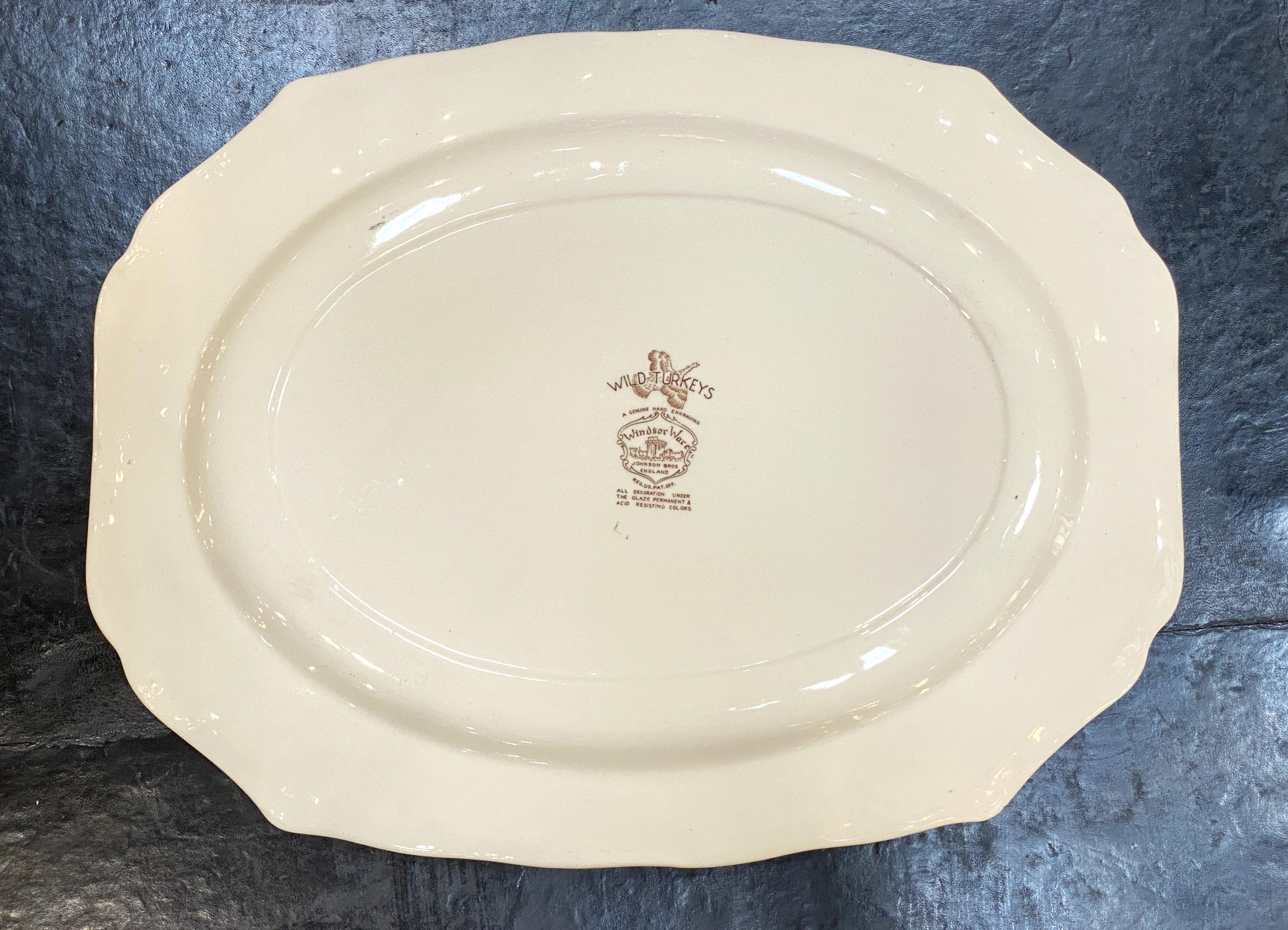 Bandeja grande para pavos, Flying Turkeys de Johnson Brothers en venta 2