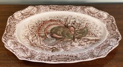 English Transferware Large Turkey Platter, Native American by Johnson Brothers