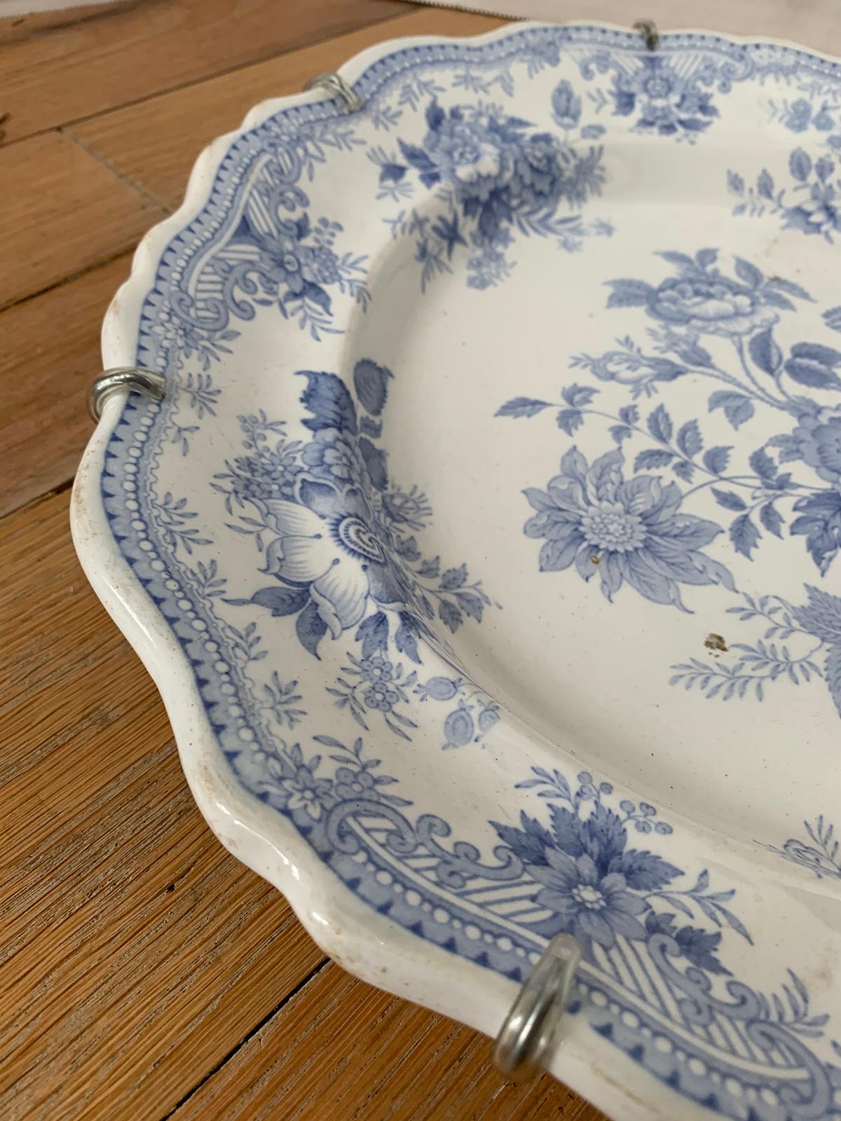 English Transferware Oval Charger in Asiatic Pheasants Pattern, Unmarked For Sale 6