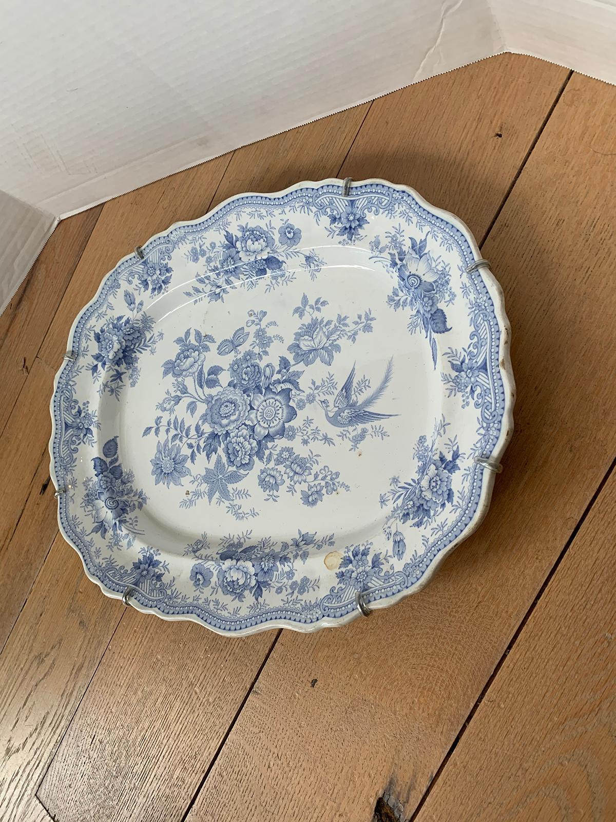 English Transferware Oval Charger in Asiatic Pheasants Pattern, Unmarked For Sale 2