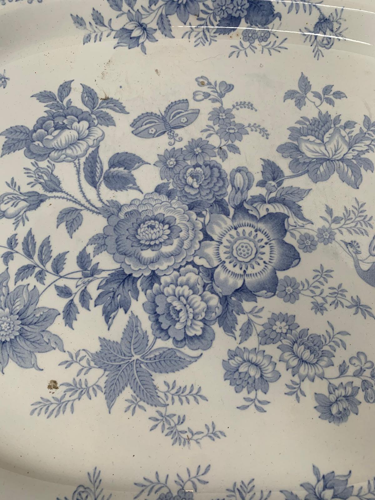 English Transferware Oval Charger in Asiatic Pheasants Pattern, Unmarked For Sale 3