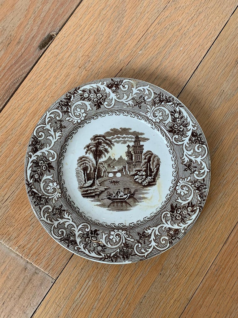 English Transferware Plate in Rhine Pattern Ironstone China Marked J.M ...