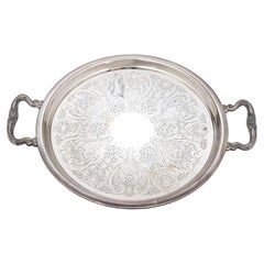 English Tray in Silver Plate with Handles