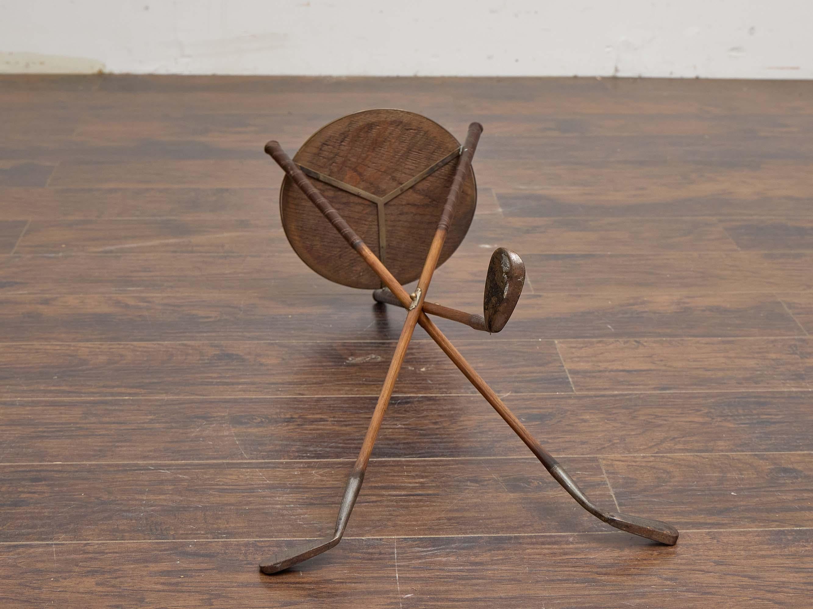 English Tripod Side Table Crafted from Hickory Shaft Golf Clubs, Circa 1920-1930 For Sale 2