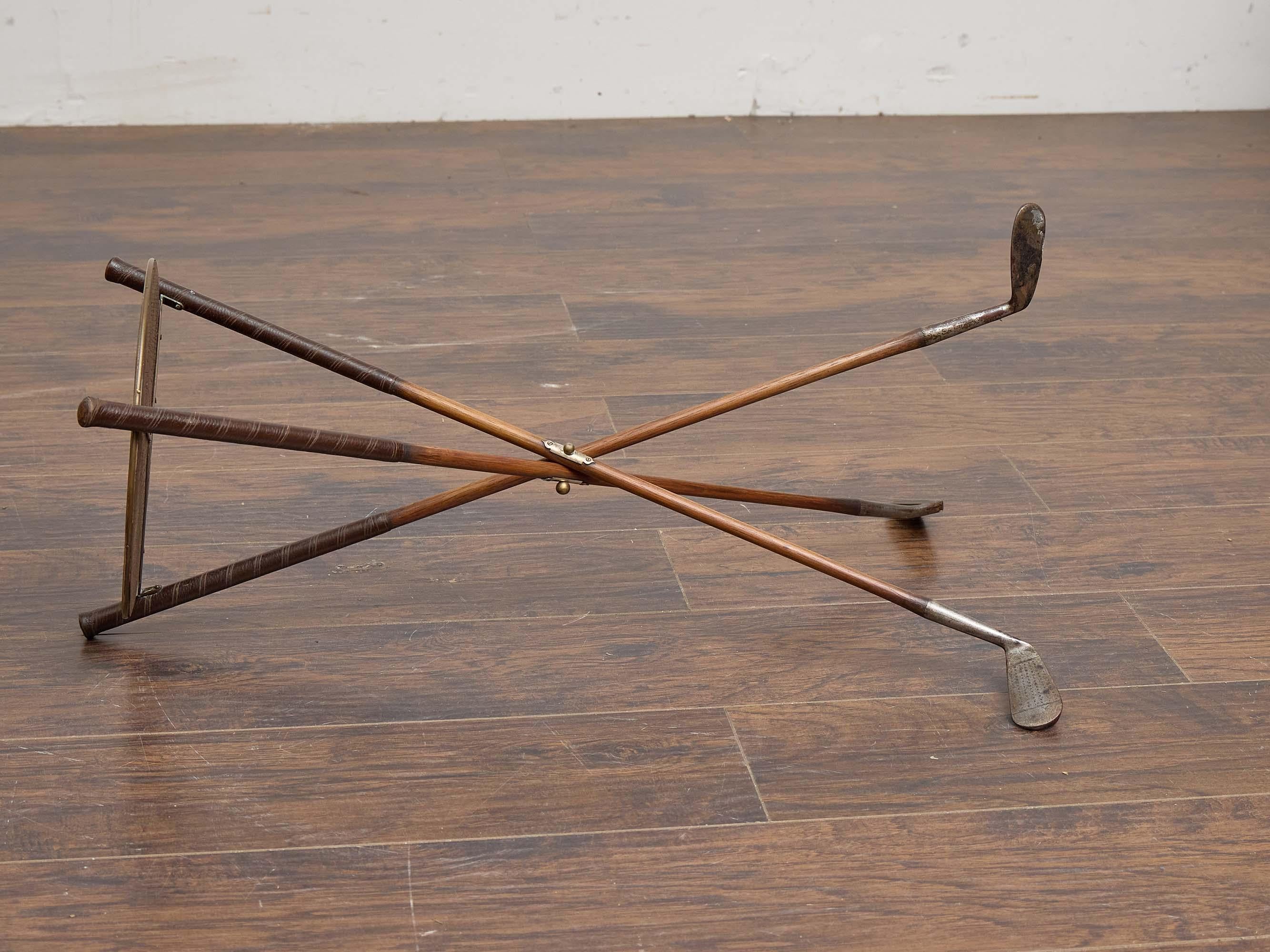 English Tripod Side Table Crafted from Hickory Shaft Golf Clubs, Circa 1920-1930 For Sale 3