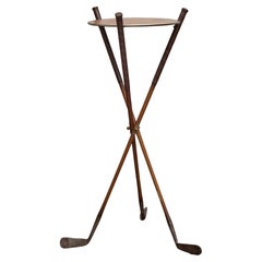 English Tripod Side Table Crafted from Hickory Shaft Golf Clubs, Circa 1920-1930