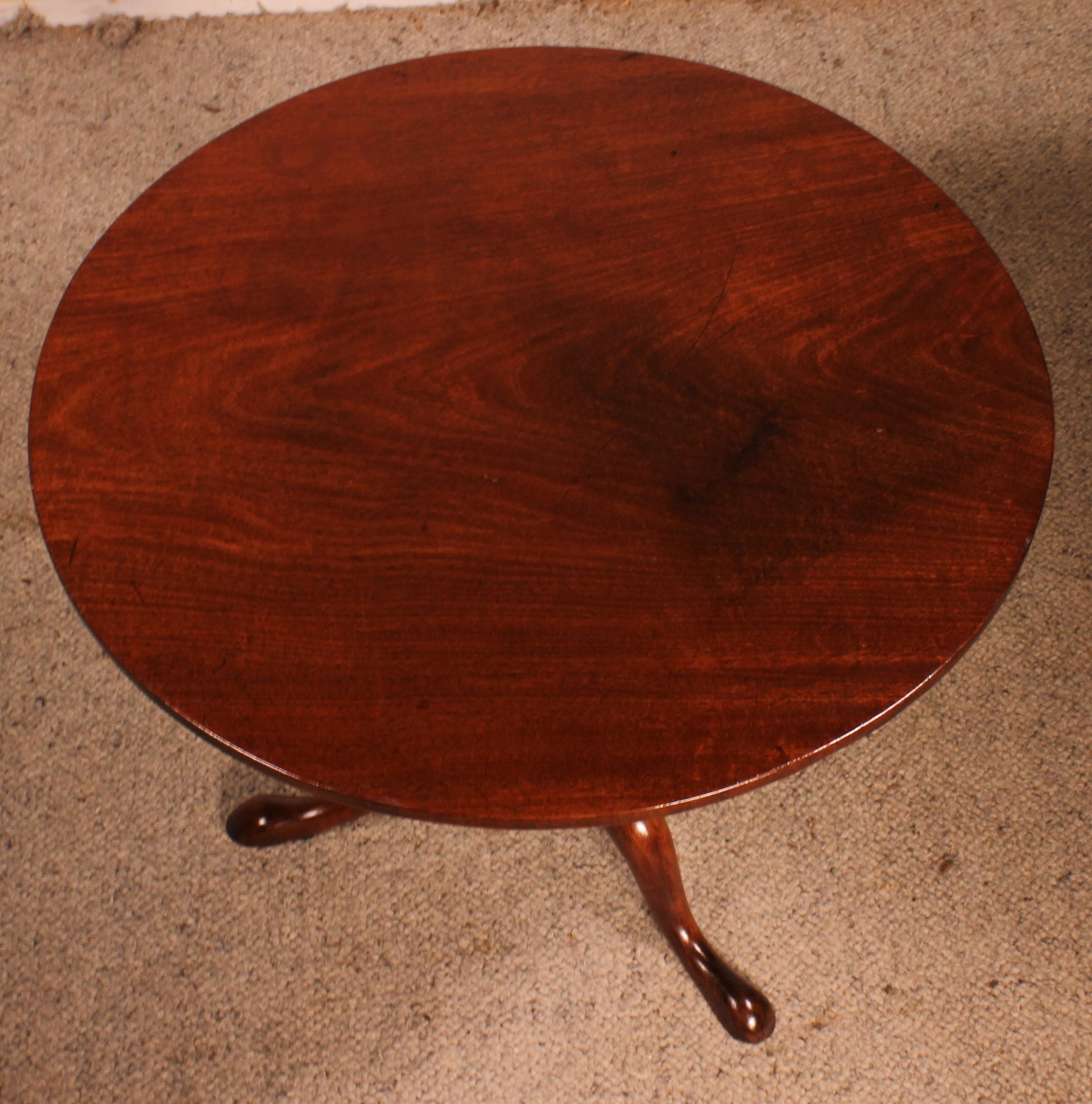 19th Century English Tripod Table With Mechanism Circa 1800 For Sale