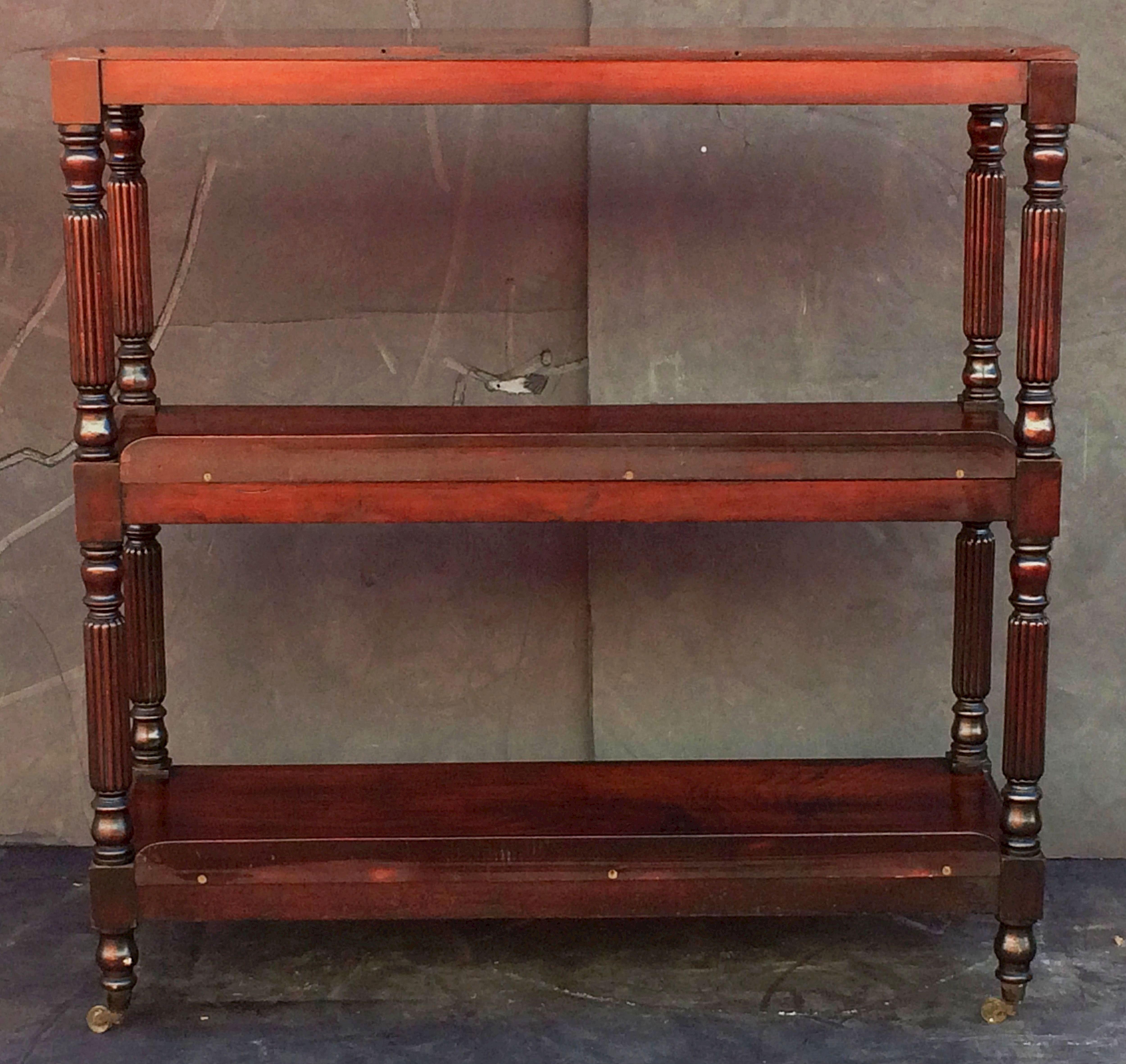 Metal English Trolley or Console Server of Mahogany 'William IV Style'