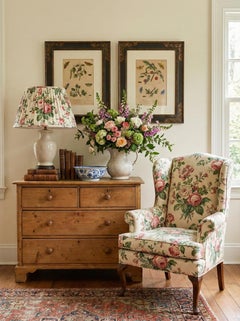 Botaniche incorniciate in stile vittoriano Trowbridge, dorate e ebanizzate - S/2