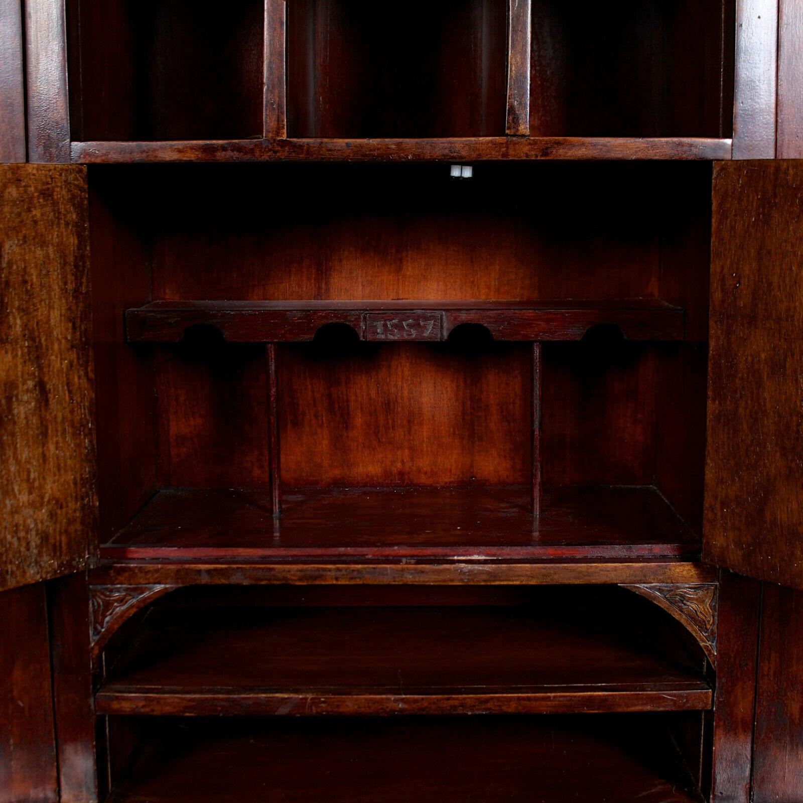 English Tudor Carved Dresser Cabinet For Sale 5