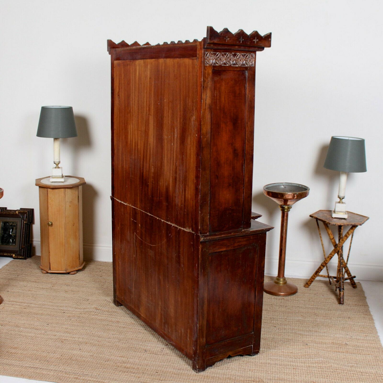 English Tudor Carved Dresser Cabinet For Sale 6