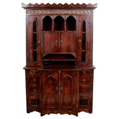 English Tudor Carved Dresser Cabinet