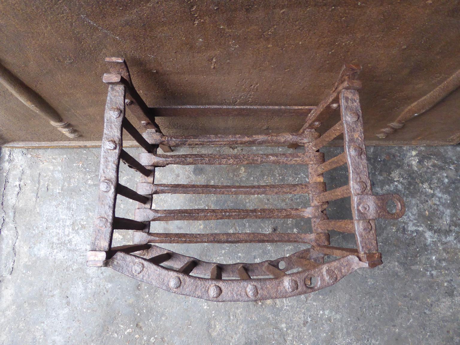 English Tudor Fireplace Grate or Fire Basket, 17th Century 5