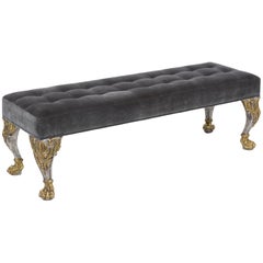 Carved Tufted Bench