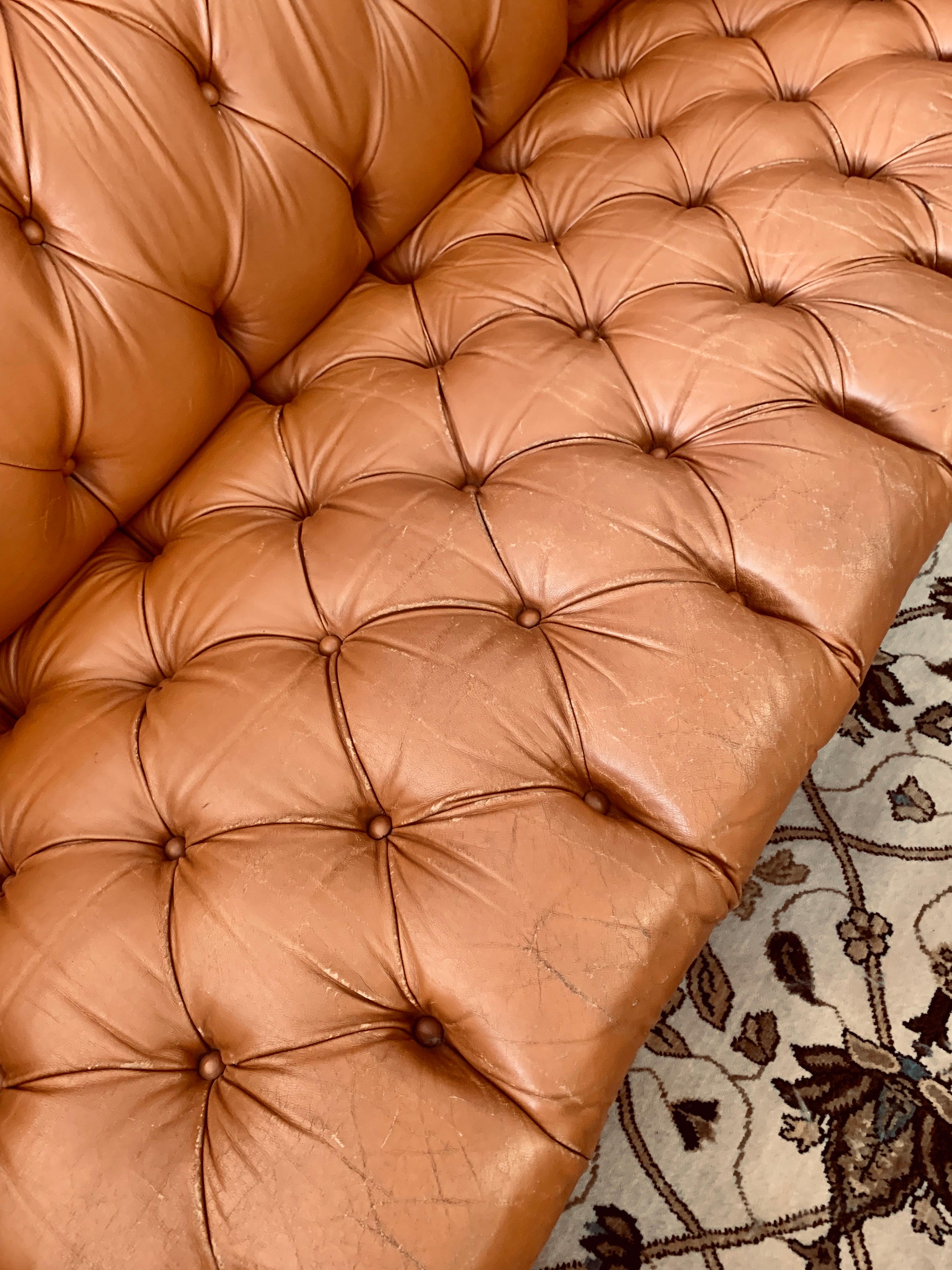 caramel chesterfield sofa