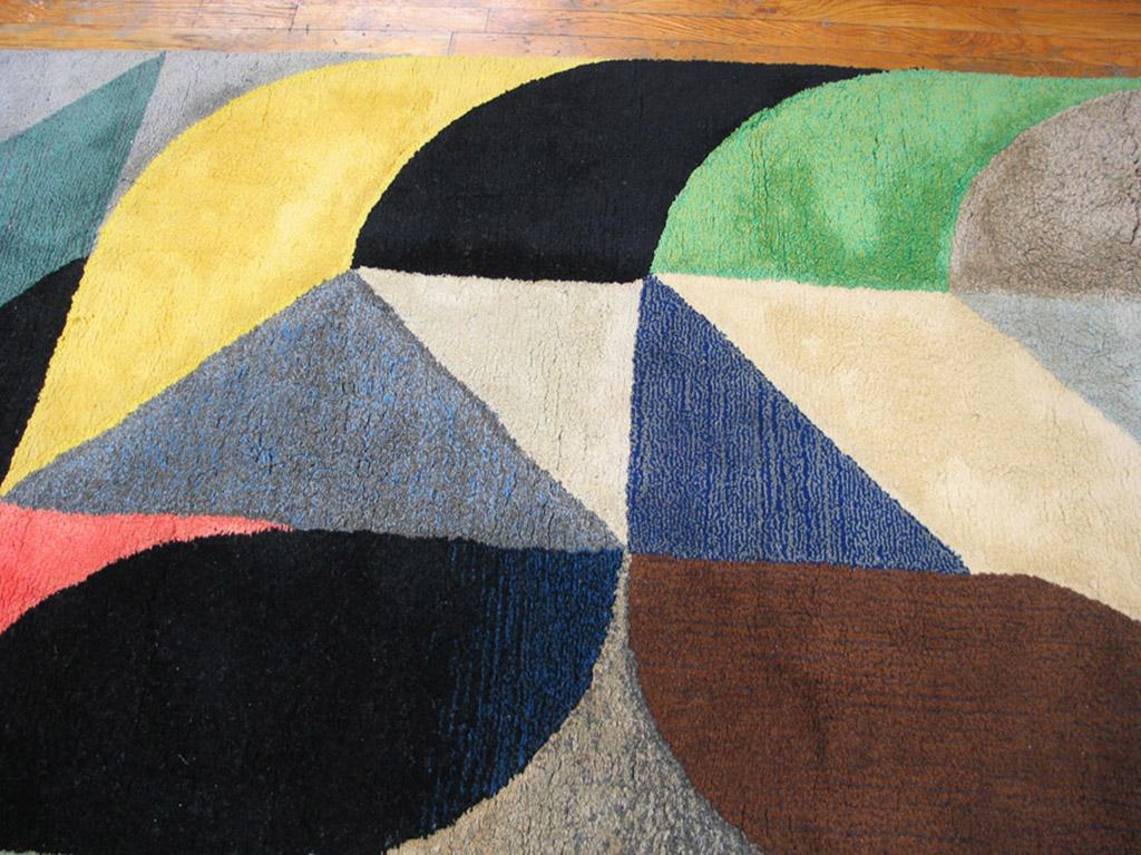 Alfombra inglesa Art Moderne Tufted de Ron English de los años 70 (9'3