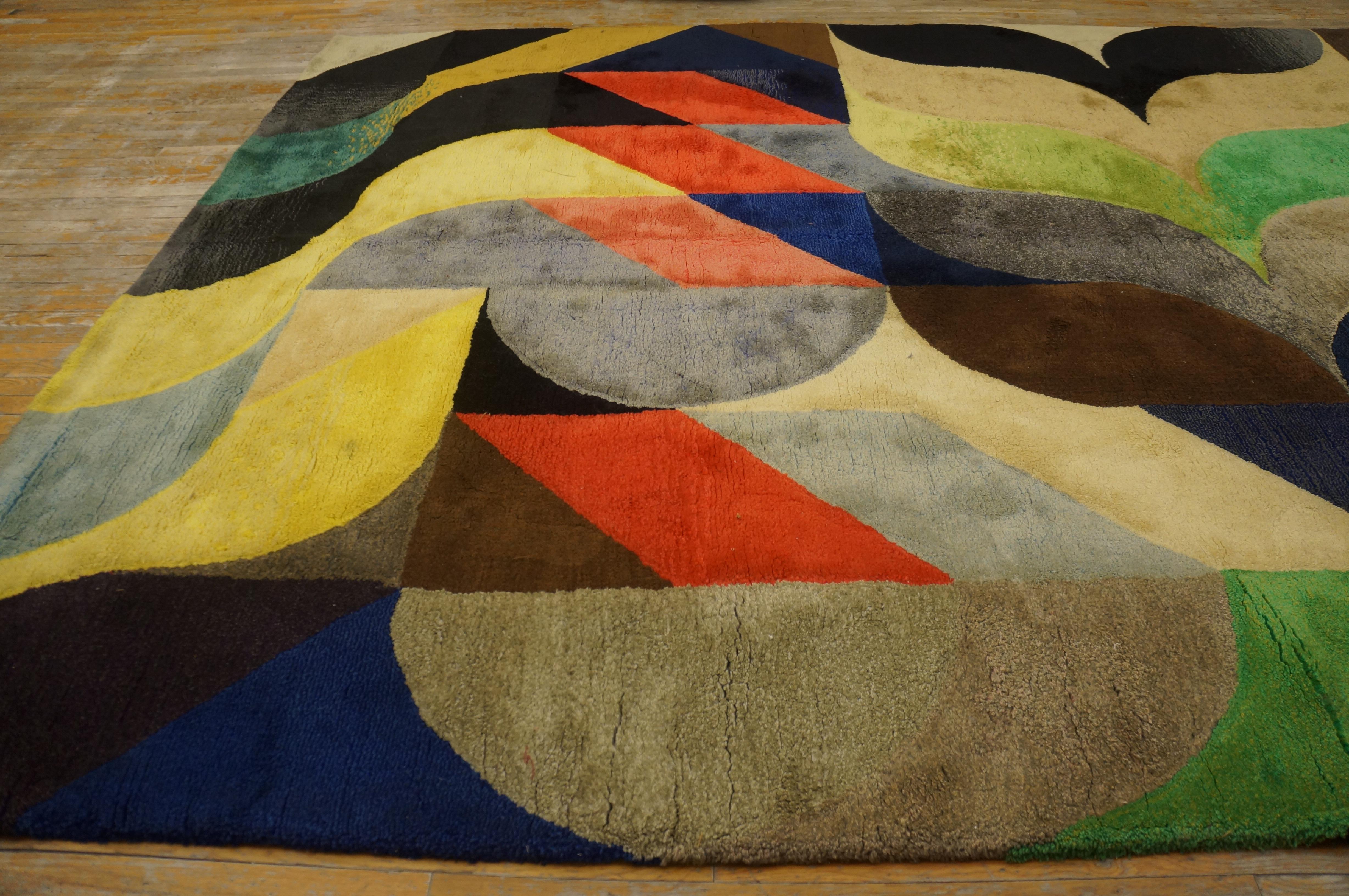 1970s English Art Moderne Tufted Carpet by Ron Nixon (9'3