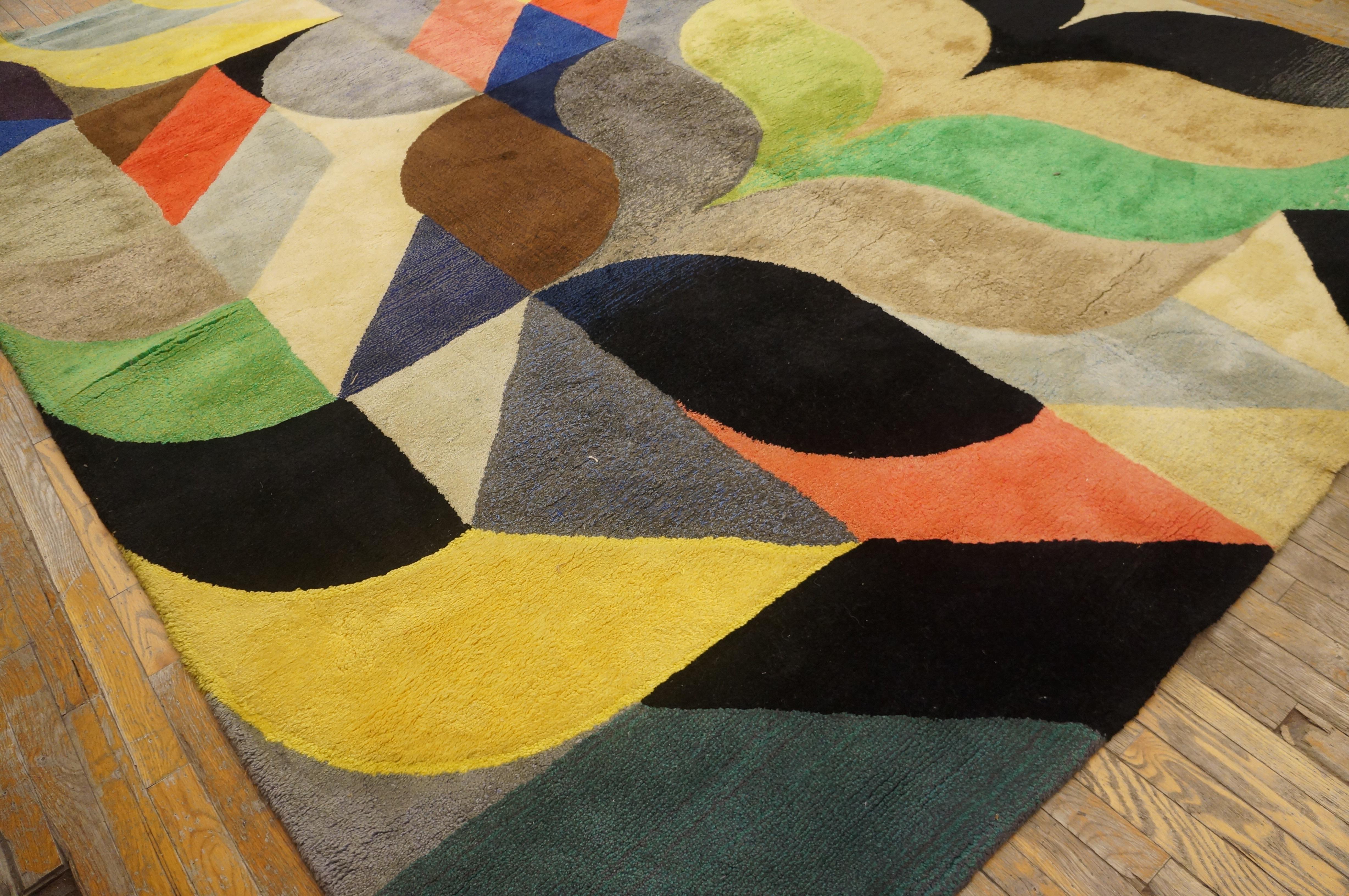 1970s English Art Moderne Tufted Carpet by Ron Nixon (9'3