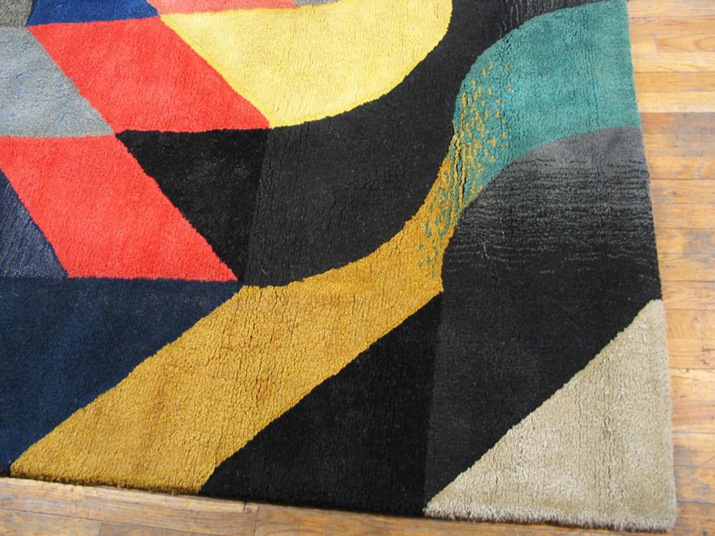 Alfombra inglesa Art Moderne Tufted de Ron English de los años 70 (9'3