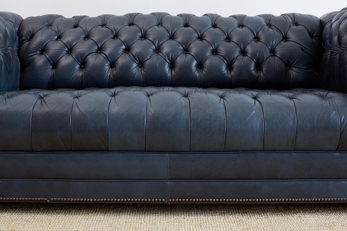 navy leather chesterfield sofa