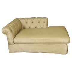 English Tufted Upholstered Chaise