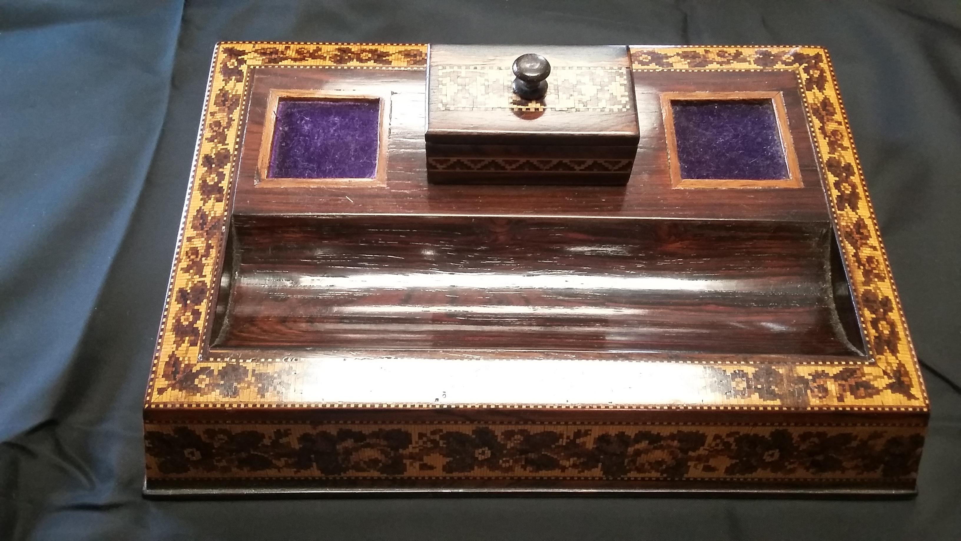 English Tunbridgeware Inkstand For Sale 2