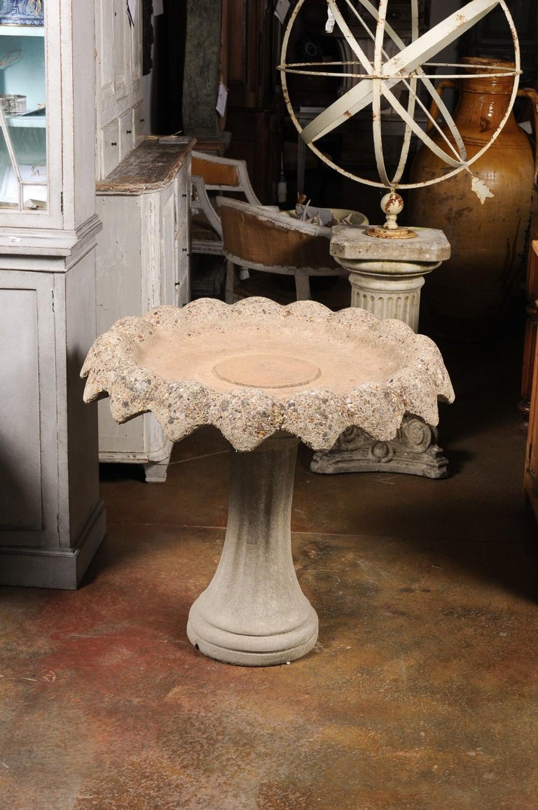 English Turn of the Century 1900s Composite Stone Bird Bath LiL For