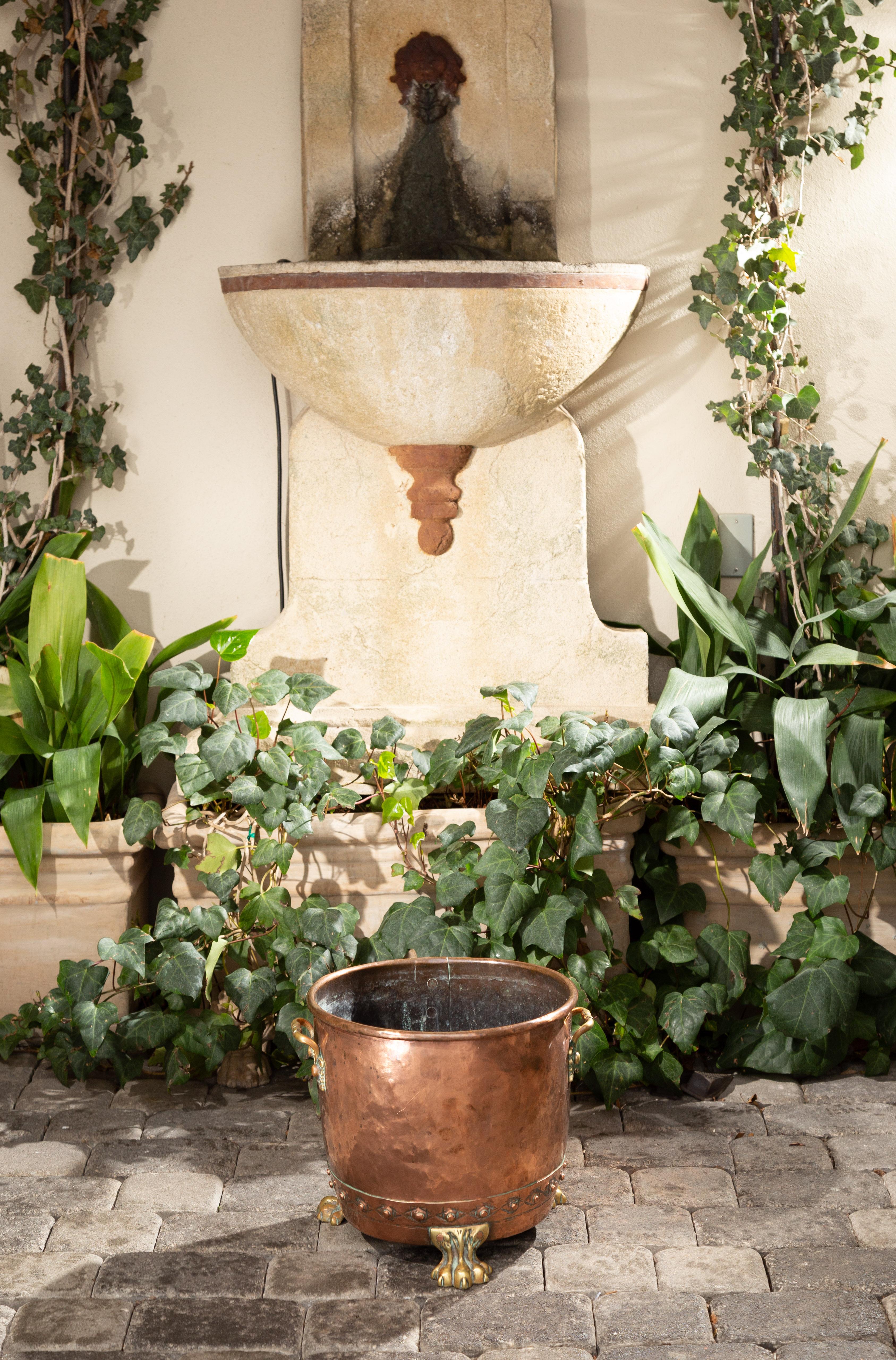 antique copper planter